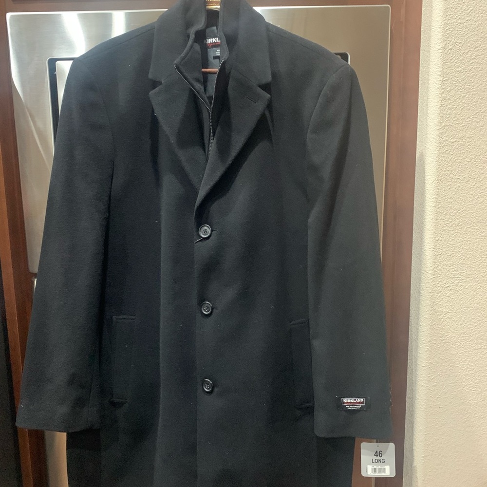 Wool and Cashmere Men’s Black Overcoat